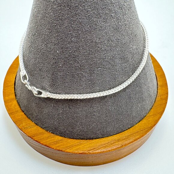 VTG Sterling Silver 925 Foxtail Link Chain Bracelet Spring Ring Clasp Size 7.25" - Picture 3 of 12
